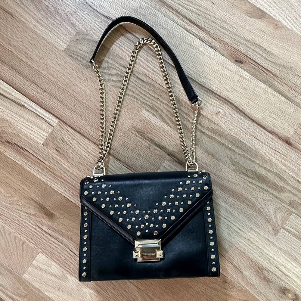 Michael Kors Studded Black Leather Bag